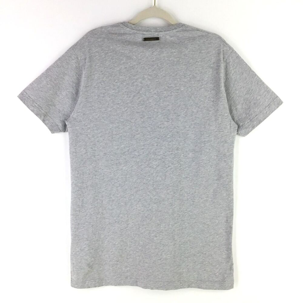 LES HOMMES Urban T-Shirt Mens XL V-Neck Gray Heather Short Sleeve Logo Slim Fit - Picture 4 of 8